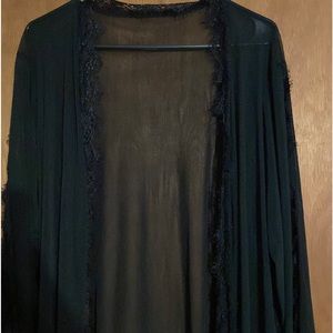 Black sheet lace cover up